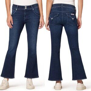HUDSON JEANS: Collin Mid-Rise Bootcut Dark Wash Crop Denim Jean Size 25